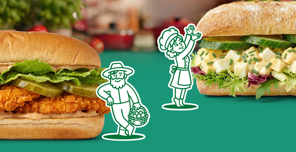Burger marki Chrapka z ilustracją maskotki w ramach brandingu food trucka